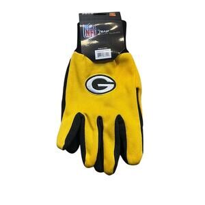 NEW NFL Green Bay Packers Utility Gloves Yellow Black FOCO Team Gear